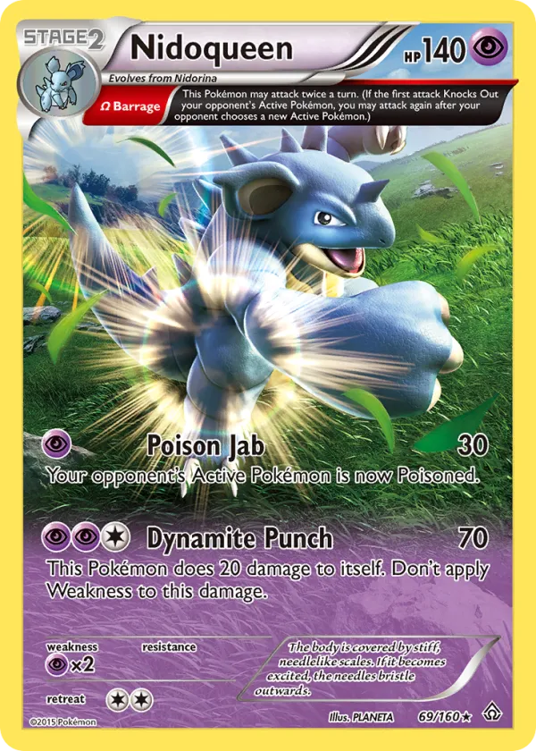 Nidoqueen Pokémon Primal Clash #69 Reverse Holo
