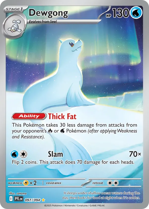 Dewgong Pokémon Phantasmal Flames #97 Holo