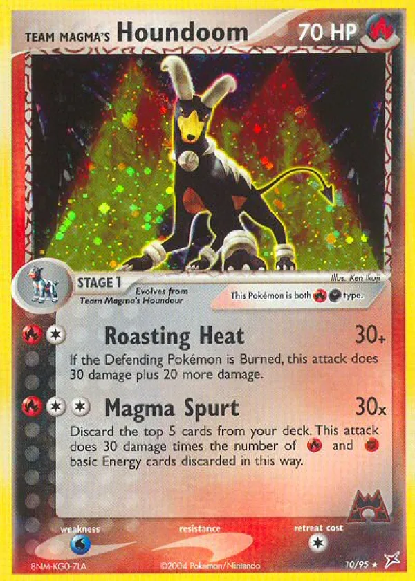 Team Magma's Houndoom Pokémon Team Magma vs Team Aqua #10 Reverse Holo