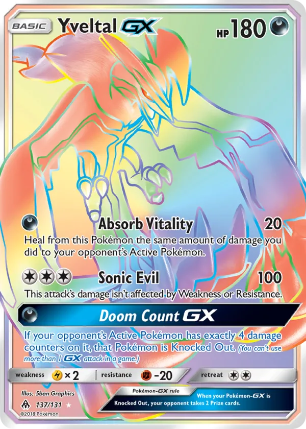 Yveltal-GX Pokémon Forbidden Light #137 Holo