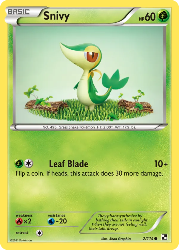 Snivy Pokémon Black & White #2 Reverse Holo