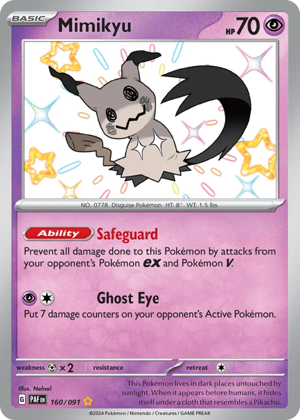 Mimikyu Pokémon Paldean Fates #160 Holo