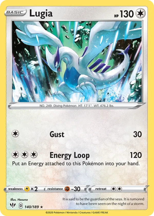 Lugia Pokémon Darkness Ablaze #140 Reverse Holo