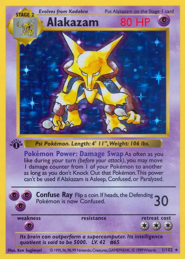 Alakazam Pokémon Base #1 Holo