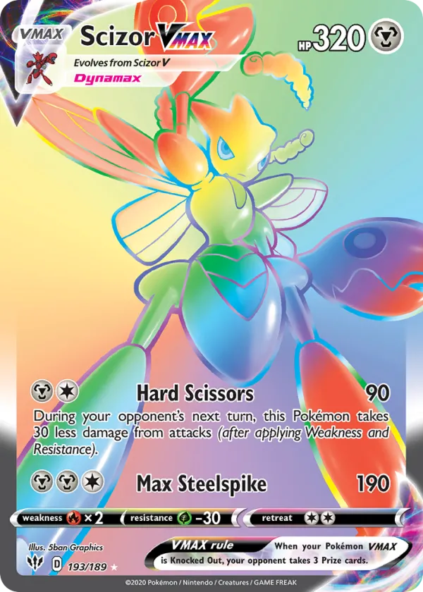 Scizor VMAX Pokémon Darkness Ablaze #193 Holo