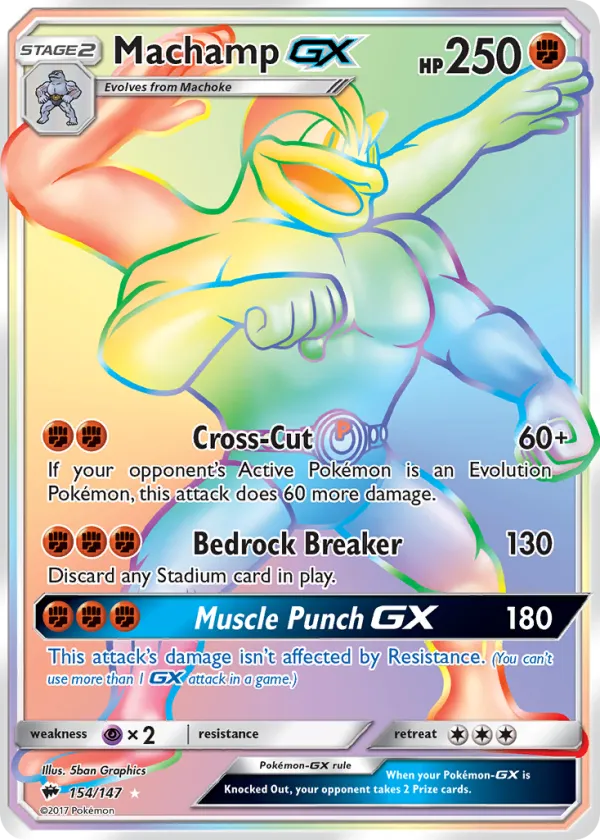 Machamp-GX Pokémon Burning Shadows #154 Holo
