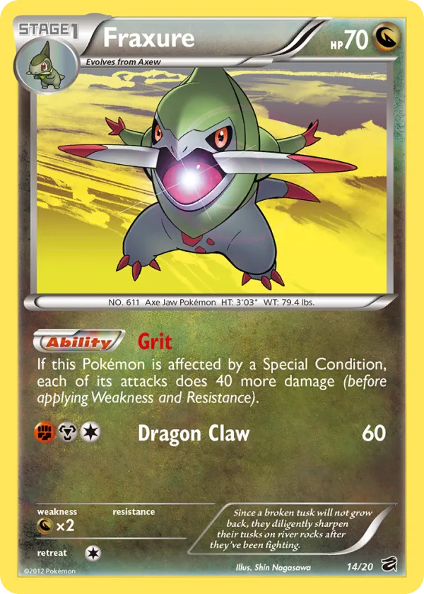 Fraxure Pokémon Dragon Vault #14 Holo