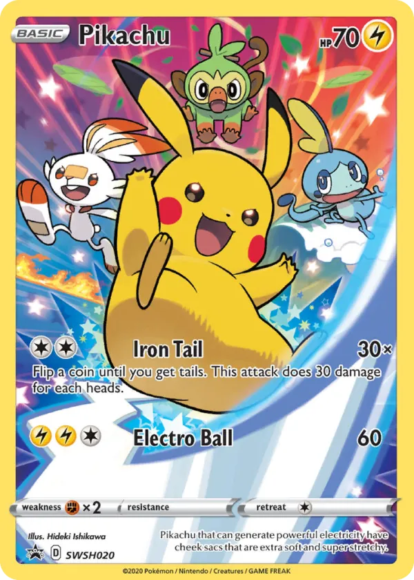 Pikachu Pokémon SWSH Black Star Promos #SWSH020 Holo