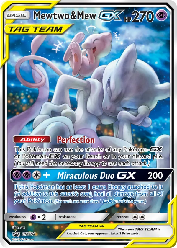 Mewtwo & Mew-GX Pokémon SM Black Star Promos #SM191 Holo