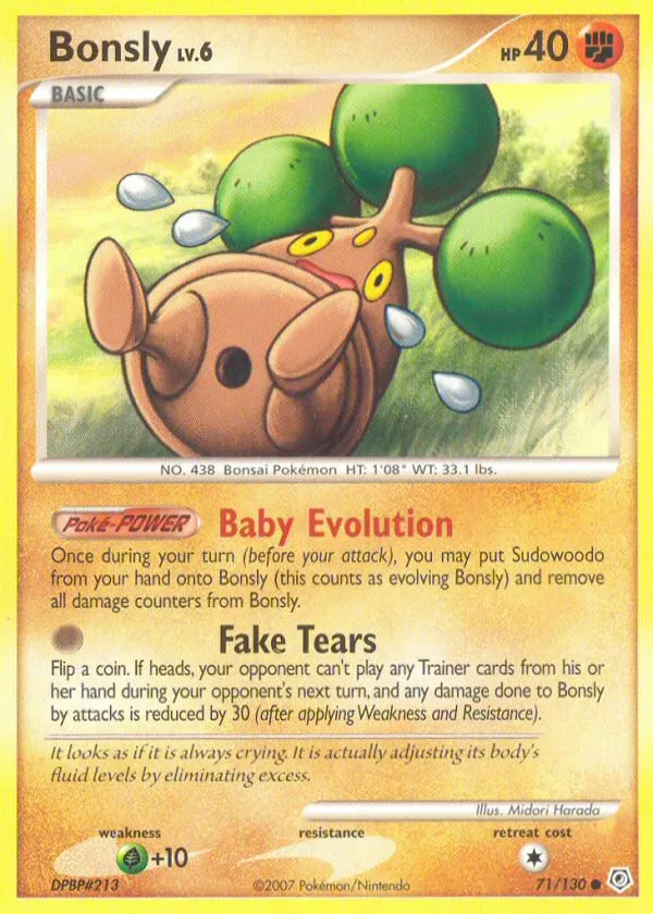 Bonsly Pokémon Diamond & Pearl #71 Reverse Holo