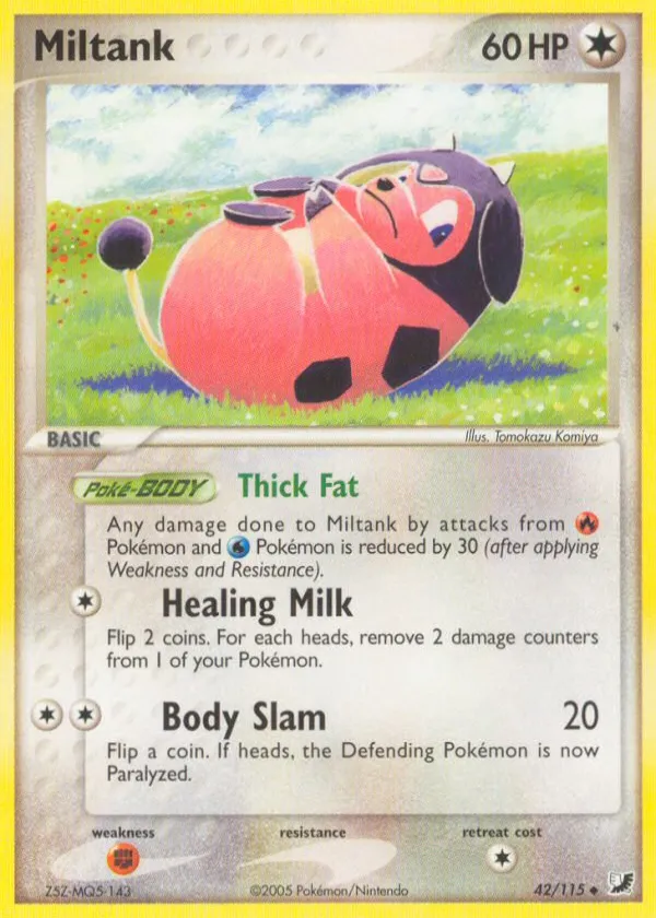 Miltank Pokémon Unseen Forces #42 Reverse Holo