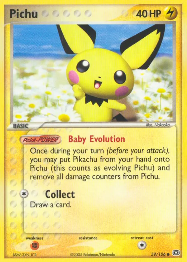 Pichu Pokémon Emerald #59 Reverse Holo