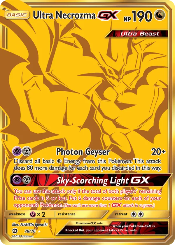 Ultra Necrozma-GX Pokémon Dragon Majesty #78 Holo