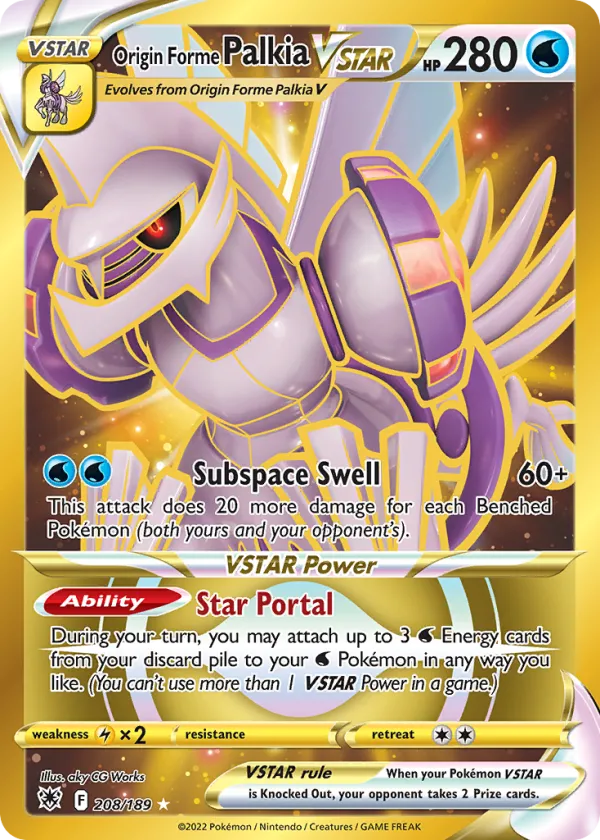 Origin Forme Palkia VSTAR Pokémon Astral Radiance #208 Holo