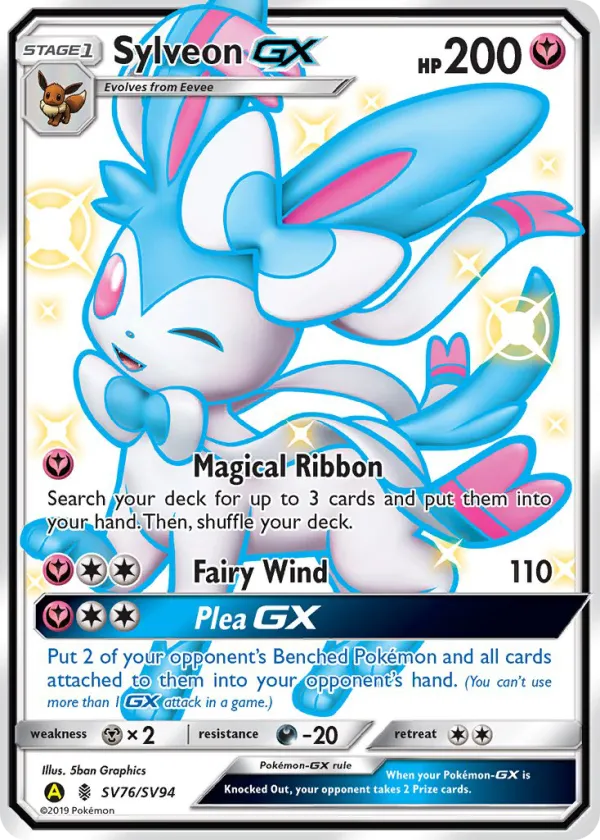 Sylveon-GX Pokémon Hidden Fates Shiny Vault #SV76 Holo