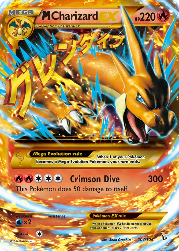 M Charizard-EX Pokémon Flashfire #107 Holo