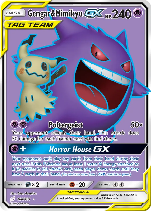 Gengar & Mimikyu-GX Pokémon Team Up #164 Holo