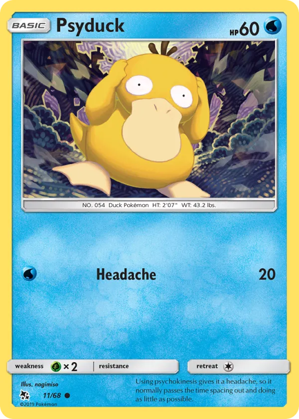 Psyduck Pokémon Hidden Fates #11 Reverse Holo