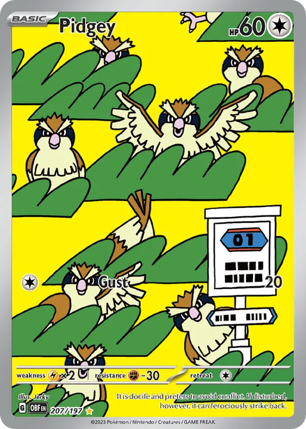 Pidgey Pokémon Obsidian Flames #207 Holo
