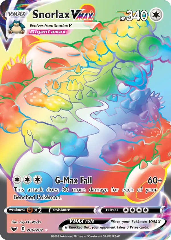 Snorlax VMAX Pokémon Sword & Shield #206 Holo