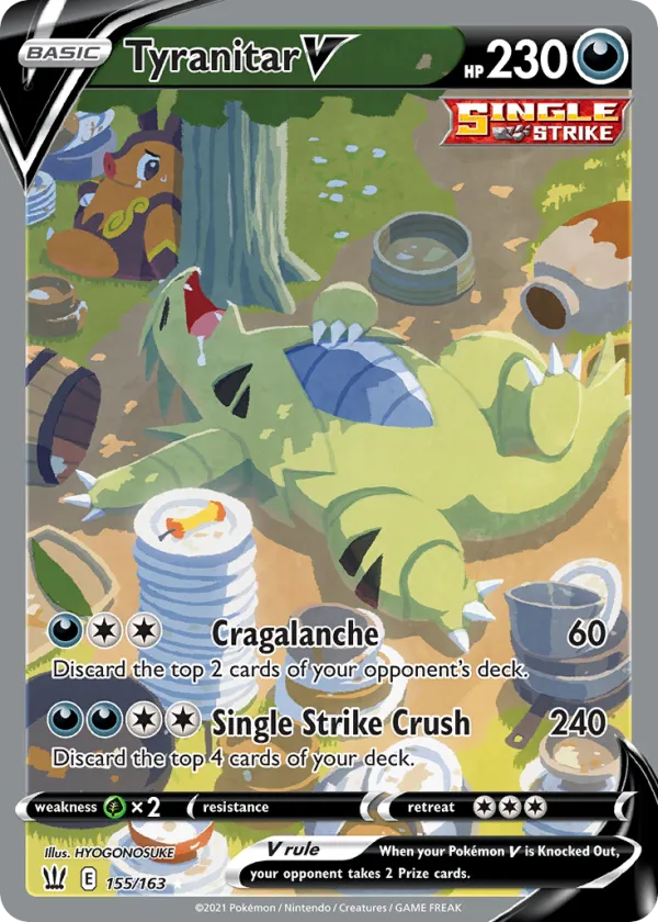 Tyranitar V Pokémon Battle Styles #155 Holo