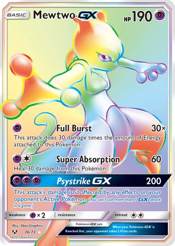 Mewtwo-GX Pokémon Shining Legends #76 Holo