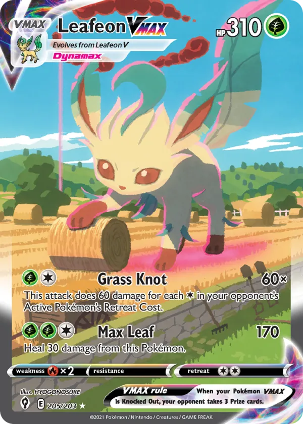 Leafeon VMAX Pokémon Evolving Skies #205 Holo