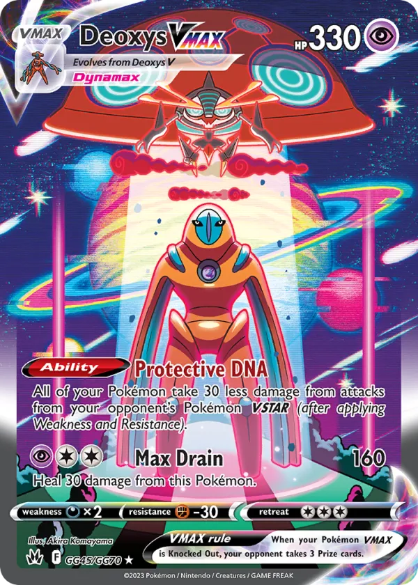 Deoxys VMAX Pokémon Crown Zenith Galarian Gallery #GG45 Holo