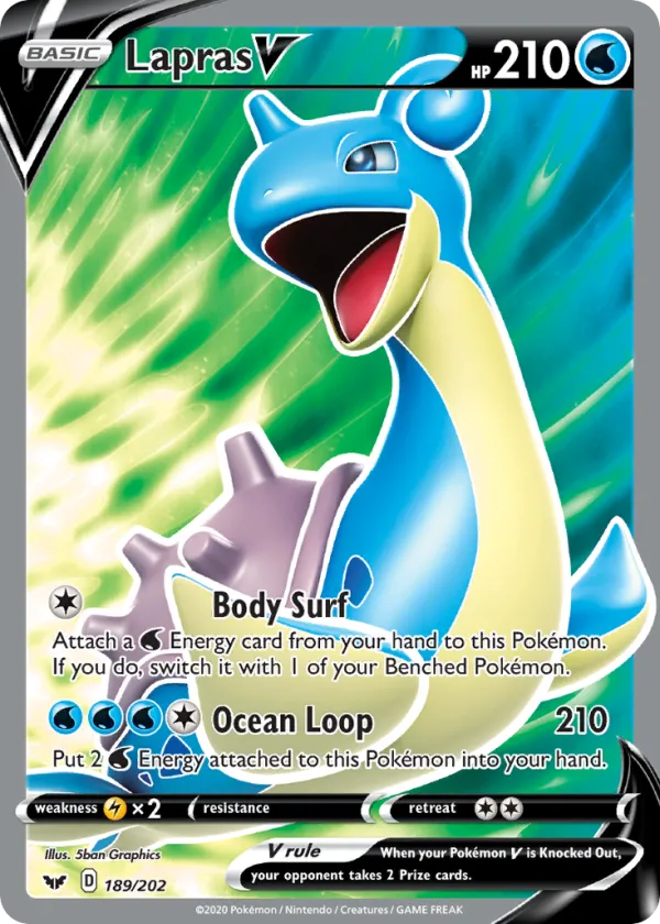 Lapras V Pokémon Sword & Shield #189 Holo