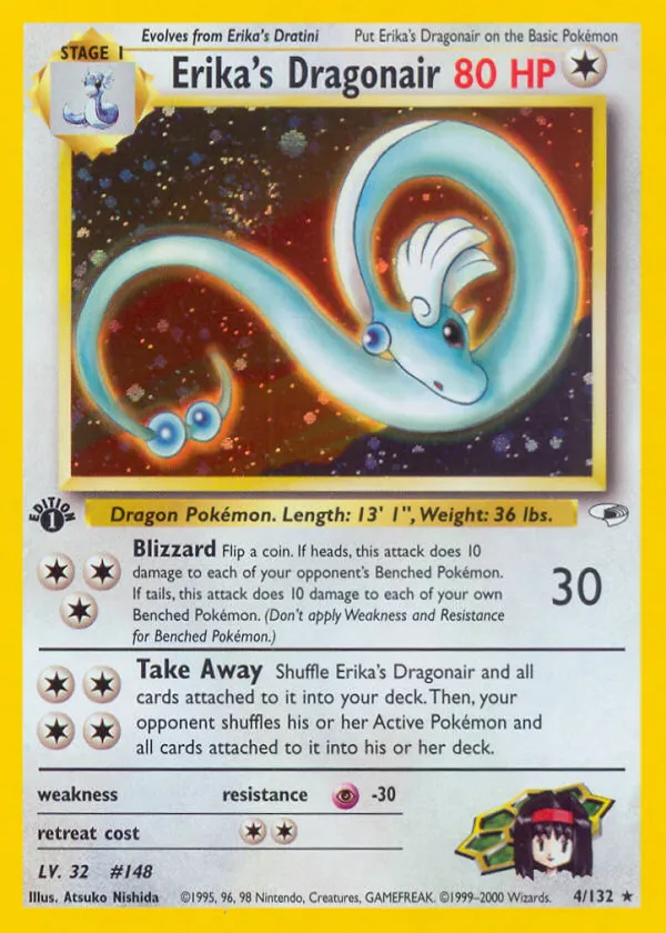 Erika's Dragonair Pokémon Gym Heroes #4 Unlimited Holo