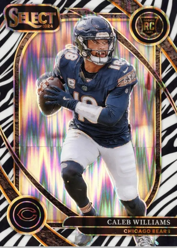 Caleb Williams 2024 Panini Select Club Level Football Zebra Shock #216