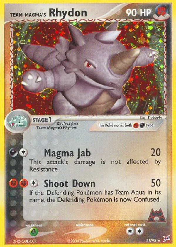 Team Magma's Rhydon Pokémon Team Magma vs Team Aqua #11 Reverse Holo