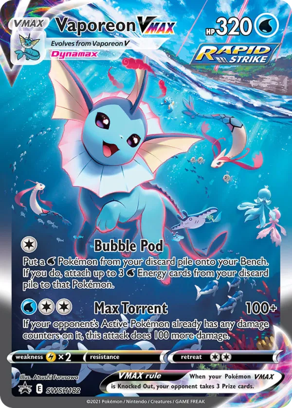 Vaporeon VMAX Pokémon SWSH Black Star Promos #SWSH182 Holo