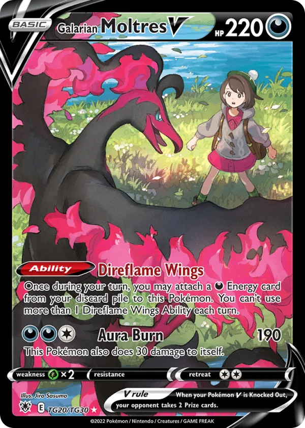 Galarian Moltres V Pokémon Astral Radiance Trainer Gallery #TG20 Holo