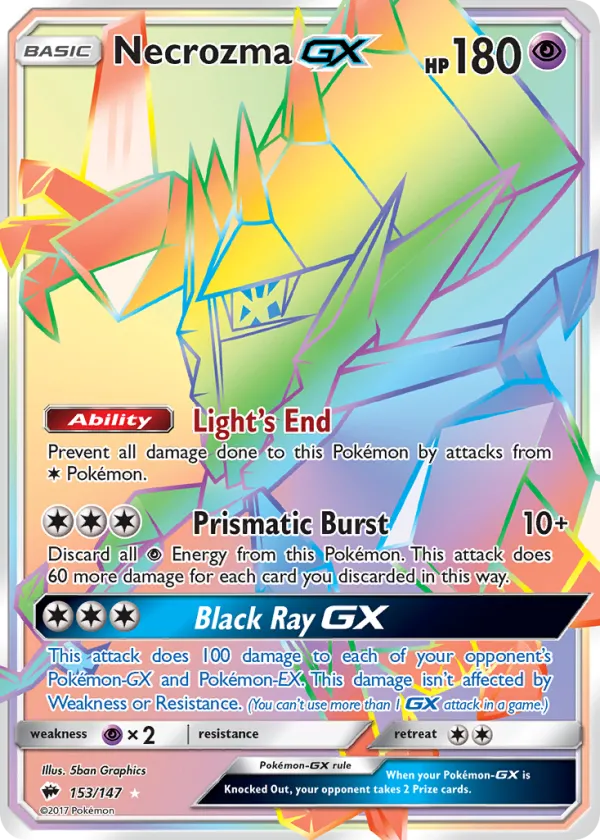 Necrozma-GX Pokémon Burning Shadows #153 Holo
