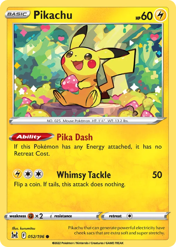 Pikachu Pokémon Lost Origin #52 Reverse Holo