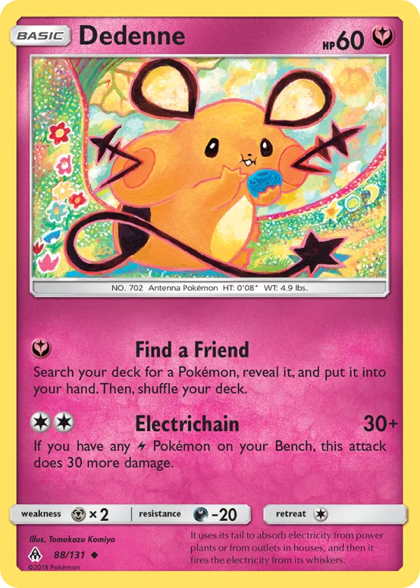 Dedenne Pokémon Forbidden Light #88 Reverse Holo