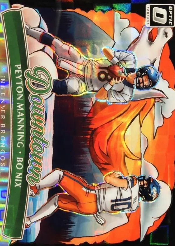 Bo Nix / Peyton Manning 2025 Donruss Optic Downtown Duos Football Black Pandora #5