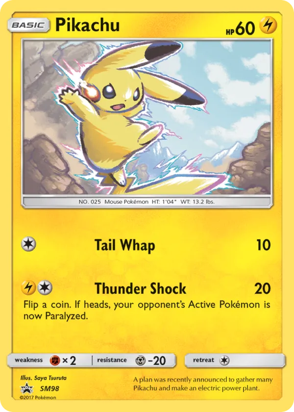 Pikachu Pokémon SM Black Star Promos #SM98 Holo