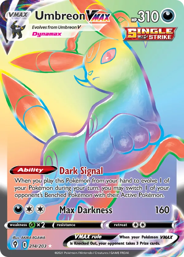 Umbreon VMAX Pokémon Evolving Skies #214 Holo