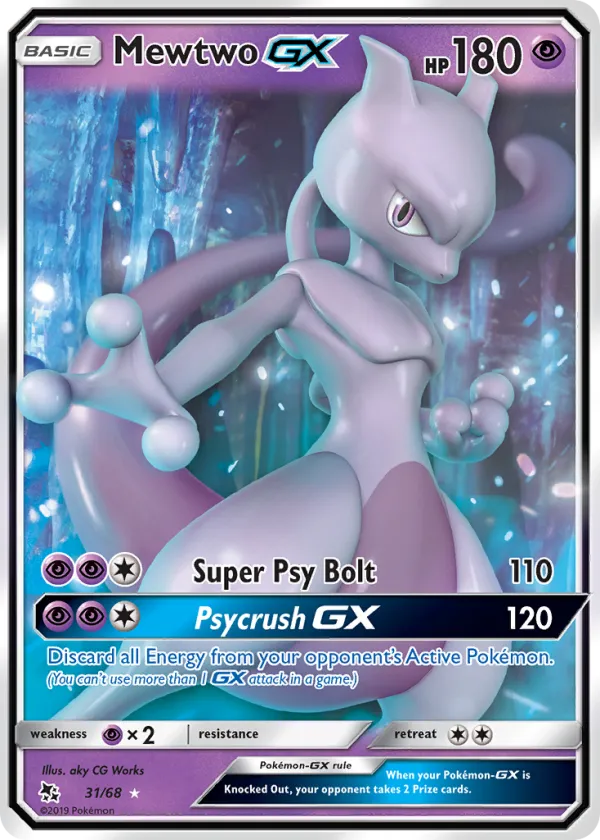 Mewtwo-GX Pokémon Hidden Fates #31 Holo
