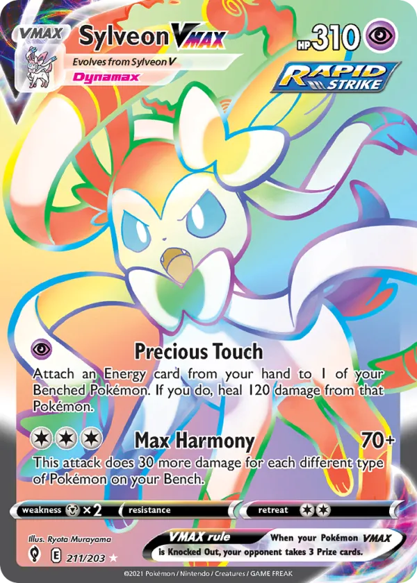 Sylveon VMAX Pokémon Evolving Skies #211 Holo