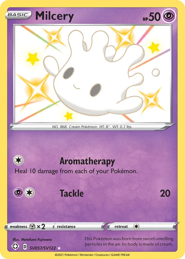 Milcery Pokémon Shining Fates Shiny Vault #SV057 Holo