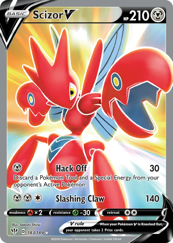 Scizor V Pokémon Darkness Ablaze #183 Holo