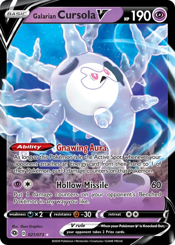 Galarian Cursola V Pokémon Champion's Path #21 Holo