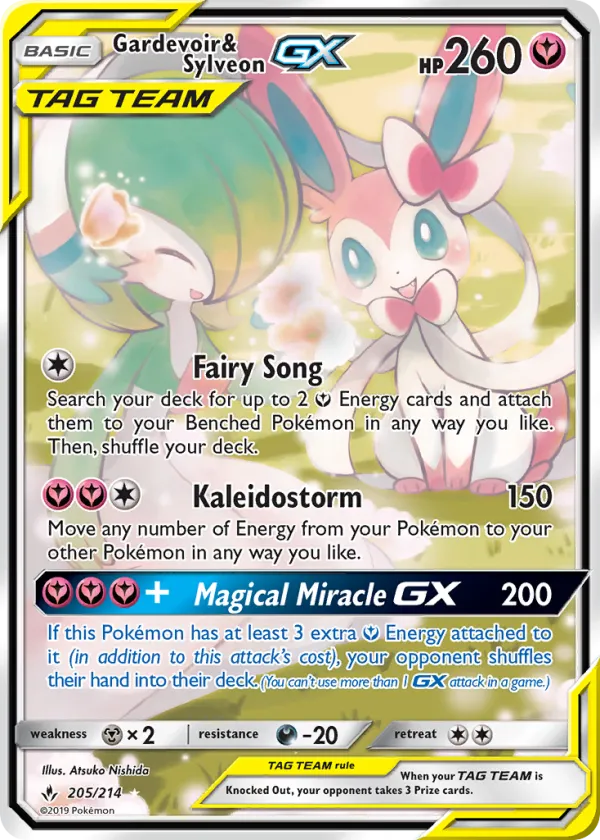Gardevoir & Sylveon-GX Pokémon Unbroken Bonds #205 Holo