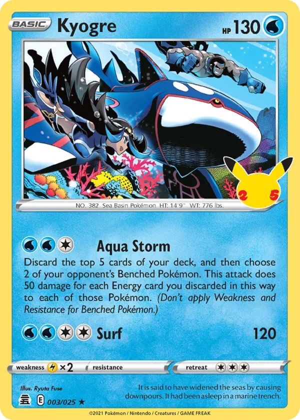 Kyogre Pokémon Celebrations #3 Holo