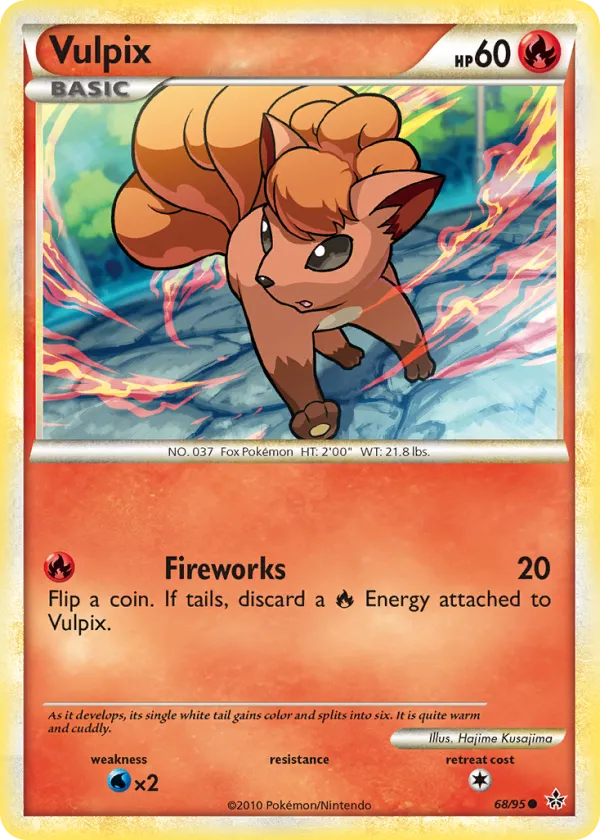 Vulpix Pokémon HS—Unleashed #68 Reverse Holo