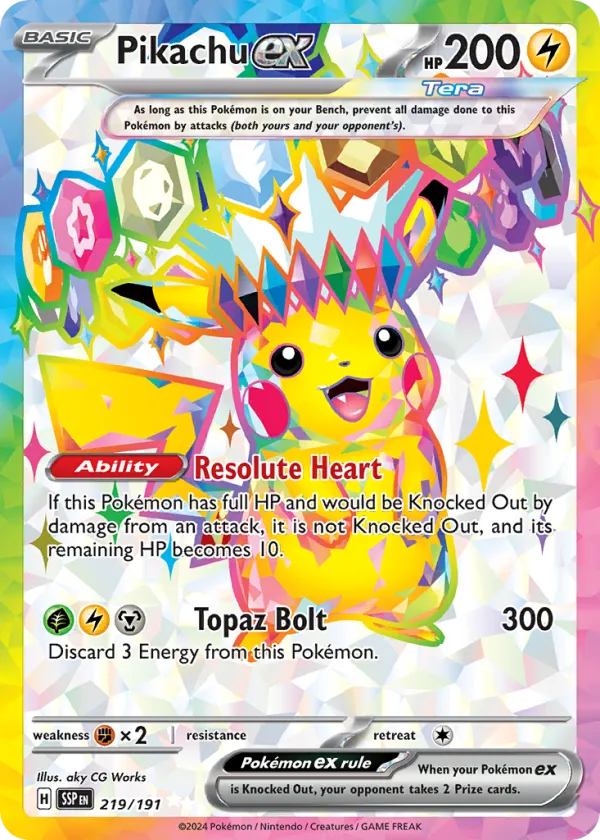 Pikachu ex Pokémon Surging Sparks #219 Holo