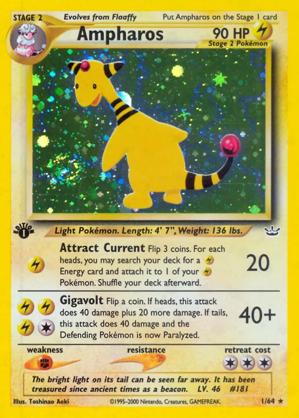 Ampharos Pokémon Neo Revelation #1 Unlimited Holo